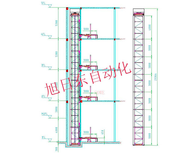 多層往復式升降輸送機示意圖